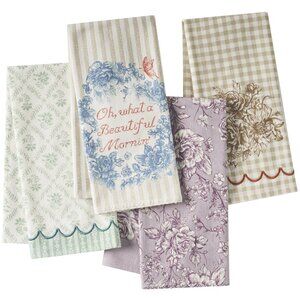 Pioneer Woman Agatha Woven Kitchen Towels set of 4 Multicolor Teatowel 18"x28"